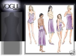 7790 EZ VOG CAMI, SLIP, TEDDY LINGERIE PANTIE PATTERN XS-M, L-XL